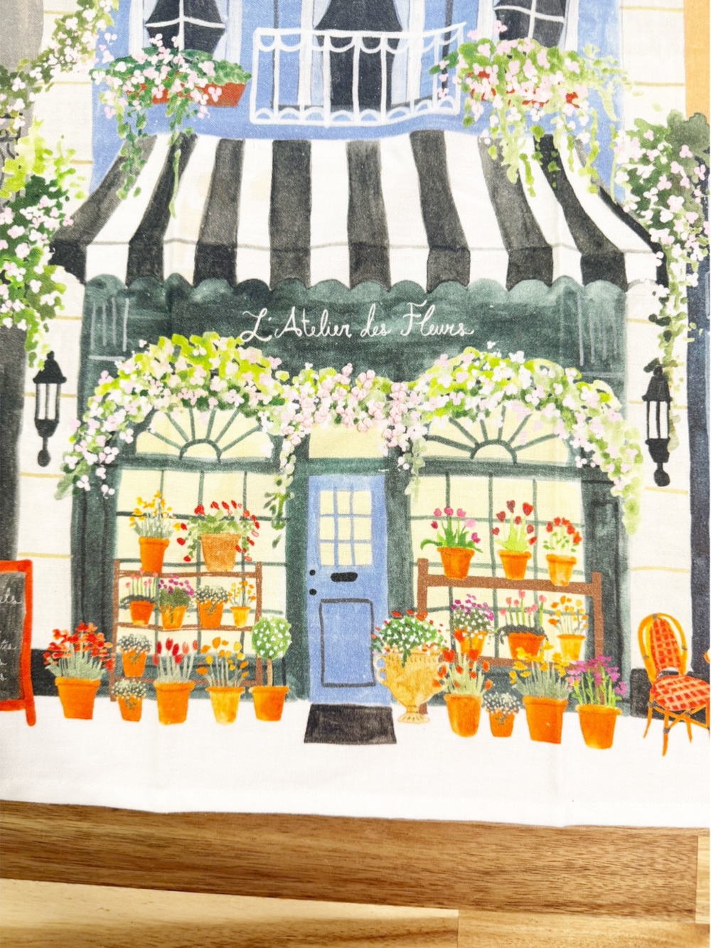 Anthropologie Dish Tea Decorative Towel in Flower Stand Embroidered Multi NEW - Picture 4 of 5